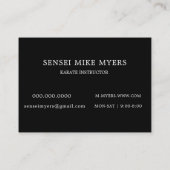 Karate Instructor Sensei Gi Visitekaartje (Achterkant)