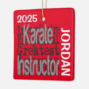 Karate-instructrice Extraordinaire Aangepast Keramisch Ornament