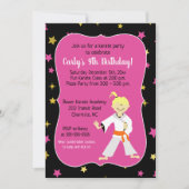Karate Invitations Anniversaire Orange Belt Girl (Devant)