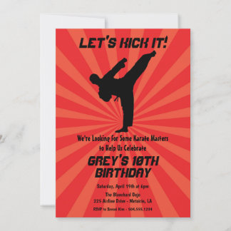 Karate Invitations, Dojo Invitations Kaart