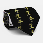 Karate Japans Kanji Calligrafiesymbool Stropdas (Opgerold)