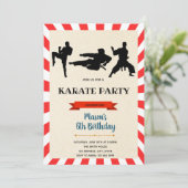 Karate Jongens Verjaardag Uitnodigingskaart Kaart (Staand voorkant)