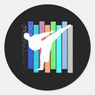 Karate Judo Kickboksen Wrestling Mannen Vrouwen Ronde Sticker