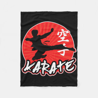 Karate Jumping Side Kick Japans Fleece Deken