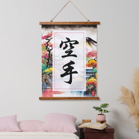 Karate Kanji Hangend Wandkleed (Slaapkamer)