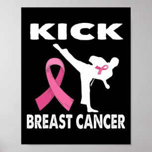 Karate Kick Borstkanker Bewustzijn Roze 1 Poster