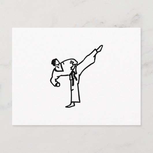 Karate Kick Briefkaart (Voorkant)