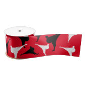 Karate kick pose silhouetten vechtsport thema lint (Spoel)