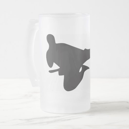 Karate Kick Silhouette Matglas Bierpul (Voorkant links)