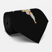 Karate Kicking met gekleurde gordels Stropdas (Opgerold)