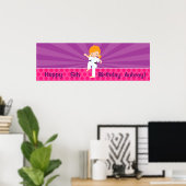Karate Kid Girl Purple Rays Poster Rouge (Bureau à domicile)