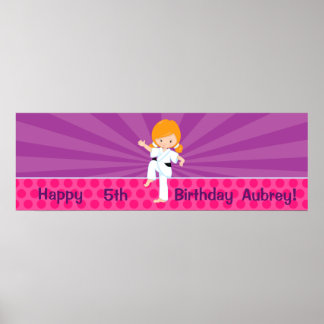 Karate Kid Girl Purple Rays Poster Rouge