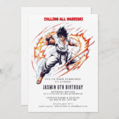 Karate Kids Verjaardagsfeest Kaart (Voorkant / Achterkant)