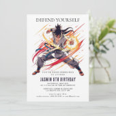 Karate Kids Verjaardagsfeest Kaart (Staand voorkant)