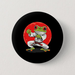 Karate Kikker Vechtkunst Judo Pad Kung Fu Kikker K Ronde Button 5,7 Cm