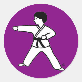 Karate Kind 1 paarse stickers