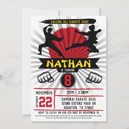 Karate Kind Martial Arts Cobra Kai Kaart (Voorkant)