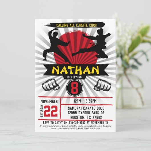 Karate Kind Martial Arts Cobra Kai Kaart (Staand voorkant)