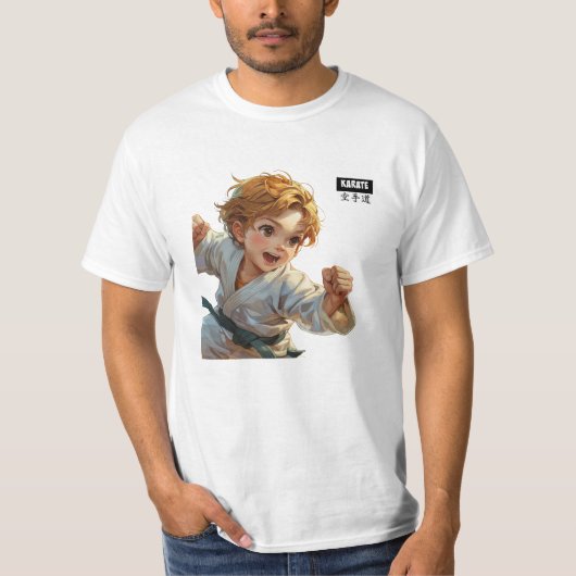 Karate kind T-shirt voor mannen (Voorkant)