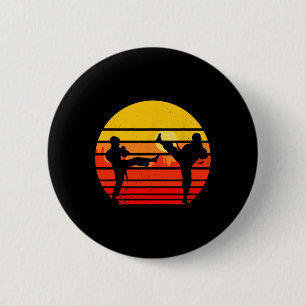 Karate Kinder martiumarts Fighter Retro Kar Ronde Button 5,7 Cm