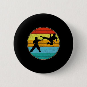 Karate Kinder martiumarts Fighter Retro Kar Ronde Button 5,7 Cm