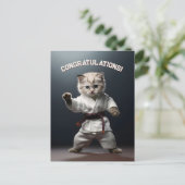 Karate Kitten Briefkaart (Staand voorkant)