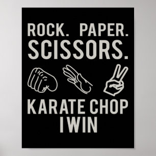 Karate Klap Win Rock Paper Scissors T-shirt  Poster