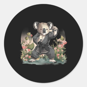Karate Koala Dier MMA Taekwondo Vechtkunst Ronde Sticker
