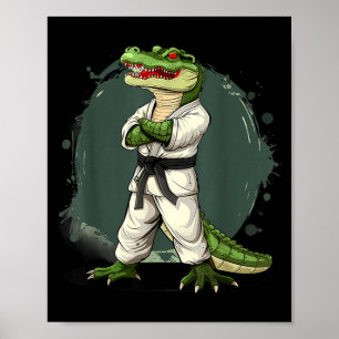 Karate Krokodil Motief Taekwondo Jiu-Jitsu MMA Poster