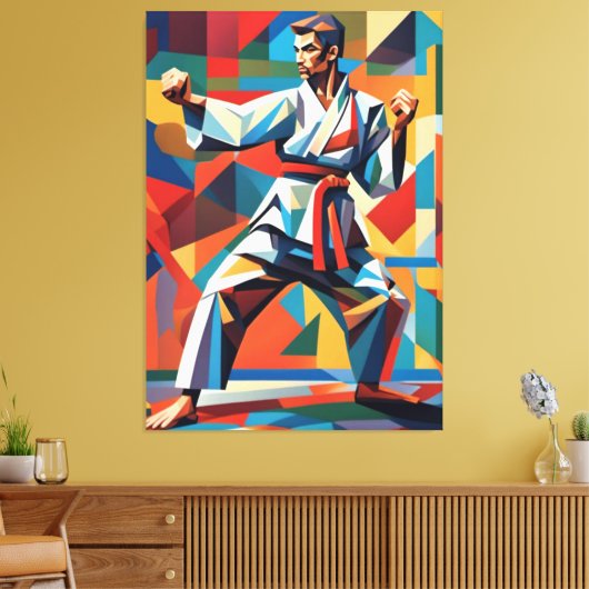 Karate kubisme canvas (Insitu (Woonkamer))