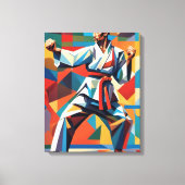 Karate kubisme canvas afdruk (Voorkant)