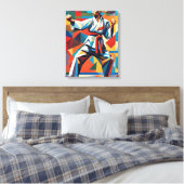 Karate kubisme canvas afdruk (Insitu (Slaapkamer))