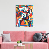 Karate kubisme canvas afdruk (Insitu (Woonkamer))