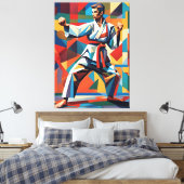 Karate kubisme canvas afdruk (Insitu (Slaapkamer))