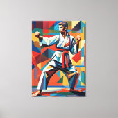 Karate kubisme canvas afdruk (Voorkant)