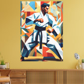 Karate kubisme canvas afdruk (Insitu (Woonkamer))