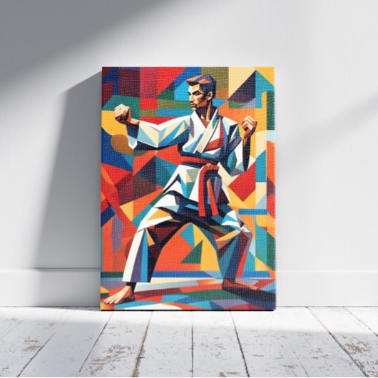 Karate kubisme canvas afdruk