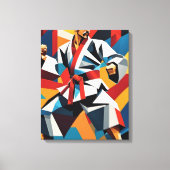 Karate kubisme canvas afdruk (Voorkant)
