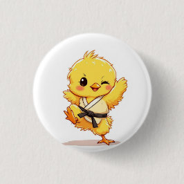 Karate Kuiken Knop Ronde Button 3,2 Cm