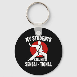 Karate Kung Fu Sensai Gift in vechtsport vechter Sleutelhanger