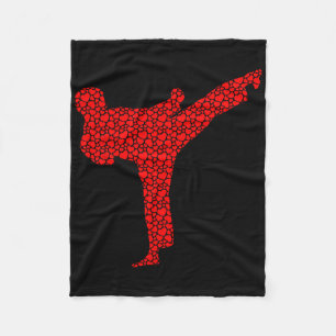 Karate liefhebbers valentijnsharten Lief Cute Silh Fleece Deken