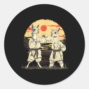 Karate Llama MMA Vechtkunst Kickboksen Judo Ronde Sticker