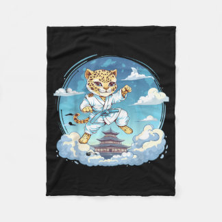 Karate Luipaard Motief Taekwondo Jiu-Jitsu MMA Fleece Deken