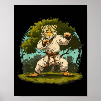Karate Luipaard Motief Taekwondo Jiu-Jitsu MMA Poster