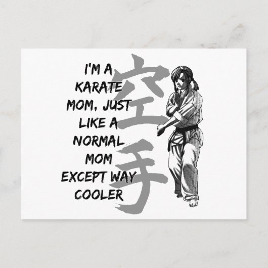 Karate mama briefkaart (Voorkant)