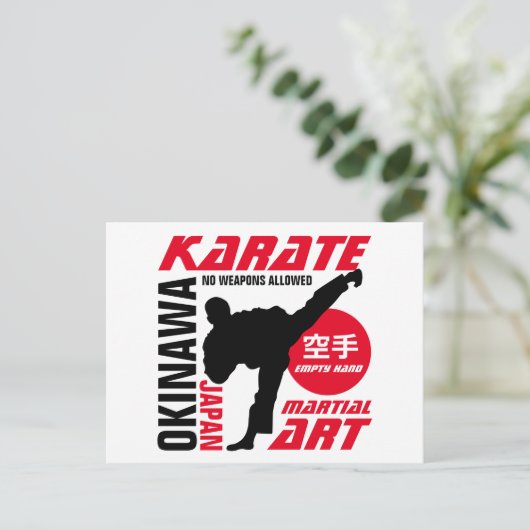 Karate Man Briefkaart (Staand voorkant)