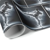 Karate Man met Neon Energy Light Trails Cadeaupapier (Rol Hoek)