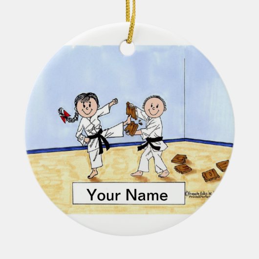 Karate - Mannelijk & Vrouw Keramisch Ornament (Voorkant)