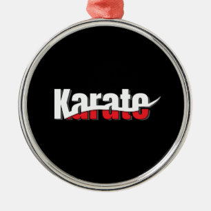 Karate Martial Arts Abstract Swish Metalen Ornament