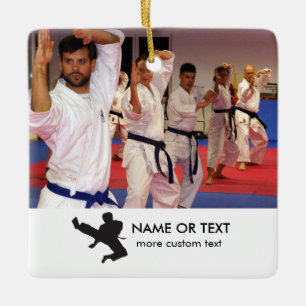 Karate Martial Arts Custom Photo, Text Kerstmis Keramisch Ornament